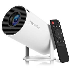lot 14190 image: Mini Projector, Support 4K 1080P Portable Projector with Dual Band WIFI6 5G Wireless 5.2 Bluetooth Android 11, 200 ANSI Lumens, 180° Rotatable, Auto Keystone Correction,35in-130in Screen Video Projector