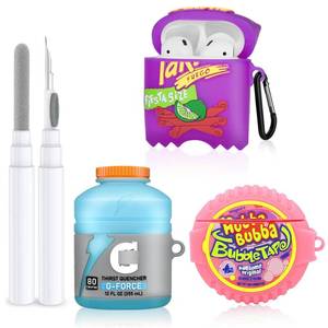 lot 14192 image: Cute Cases for Airpod 21 with Cleaner kit,3D Kawaii Silicone Airpod Case Cartoon Food Funny Protective Cover Accessories for Airpod 1and2 Gen Charging Case for Girls Boys3Pack