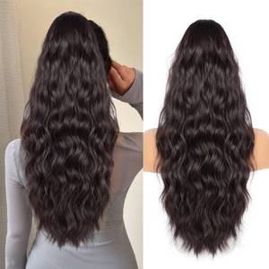 lot 14203 image: Drawstring Ponytail for Women, 26 inch Long Ponytail Extension, Soft Synthetic Pony Tails Hair Extensions, Clip in Ponytail Hair Extension for Daily Use (Dark Brown With a Slight Auburn Luster)