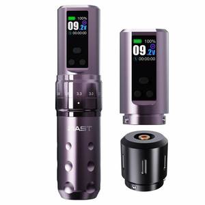 lot 14214 image: Mast Fold2 Pro Tattoo Gun Wireless Tattoo Pen Machine 2 Replaceble Batteries 2,000mAh Power Supply Mcore Rotary Motor Real Strokes Length P-076 (Pink-Coffee)