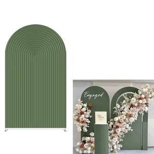 lot 14224 image: ittsmnt Arch Backdrop Covers Safari Green Ripples Arched Panels Covers for Wedding Birthday Parties Banquet Bridal Baby Shower Decorations Props