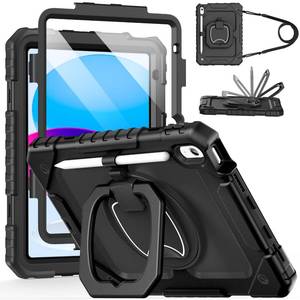 lot 14225 image: Cantis Case for iPad (A16) 11th 10th Generation 11 10.9 Inch 2025 2022, Shockproof Case for iPad 11 with Screen Protector Rotating Stand Adjustable Shoulder Strap Pen Holder, Black