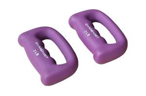 lot 14227 image: Gymenist Set of 1 Hand Shaped Neoprene Exercise Workout Jogging Walking Cardio Dumbbells Pair (2-Lb (Purple))