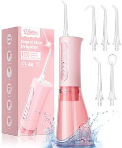 lot 14228 image: WELLFINE Water Dental Flosser Teeth Pick Portable Cordless 4 Modes Flossers Pic 300ML Rechargeable Floss Pik Powerful IPX7 Waterproof Oral Irrigator for Cleaning Gum Care Braces for Home Travel