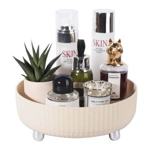 lot 14229 image: Anyoifax Makeup Perfume Organizer Tray 360 Degree Rotating Lazy Susan Skincare Lotion Organizer Spinning Cosmetics Storage for Dresser, Vanity, Bathroom Countertop, Small Beige