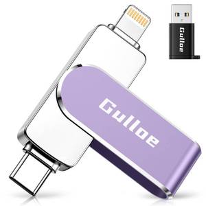 lot 14251 image: Gulloe 512GB Flash Drive Intended for iPhone, Memory Stick Storage for Photos and Videos Backup, Compatible with iPhone iPad Android PC, Plug and Play, No Application Required (Purple)