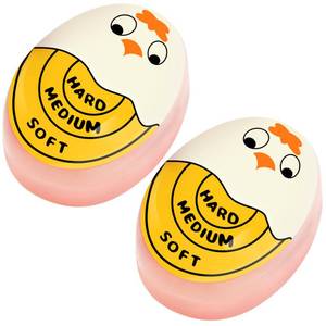lot 14263 image: FOREV Egg Timer for Hard Boiled Eggs Soft Boiled Color Changing Indicator Tells When Eggs are Ready, Yellow 2pcs