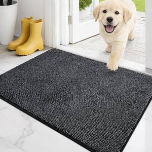 lot 14285 image: PURRUGS Dirt Trapping Door Mat 20in x 31.5in, Non-Slip Machine Washable Entry Rug, Entrance Mat, Indoor Front Door Mat, Super Absorbent Entryway Rug for Muddy Shoes and Paws, Heathered Charcoal