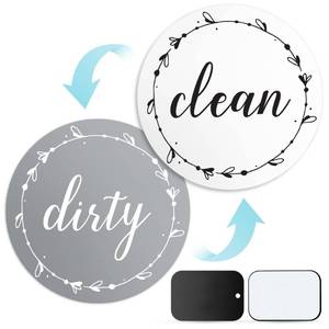 lot 14297 image: Dishwasher Magnet Clean Dirty Sign Works on Stainless Steel Non Magnetic Dish Washers - 3.15in - Includes Magnetic Piece with Adhesive - Farmhouse Kitchen Accessories Decor, Apartment Necessities