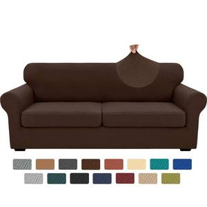 lot 14311 image: XINEAGE 2026 New 3 Pieces Couch Covers for 2 Extra Large Cushion Sofa Super Stretch Sofa Cover for 2 Large Seat Cushion Universal Loveseat Slip Cover for Living Room (Coffee), 71in-91in(2 Cushions)