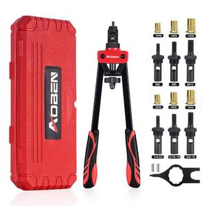 lot 14364 image: AOBEN 14in Rivet Nut Tool, Professional Hand Rivet Nut Setter Kit Labor-Saving and Compact Design Including 6 Interchangeable Mandrels 90pcs Rivnuts and 2 Mandrel Lock Pins