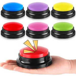 lot 14367 image: Ovveroche 6 Pieces Recordable Answer Buzzers Button Answer Buzzers Game Show Buzzer Recordable Button Classroom Buzzers Perfect for Study Office Home and Pet Buttons Training Toy
