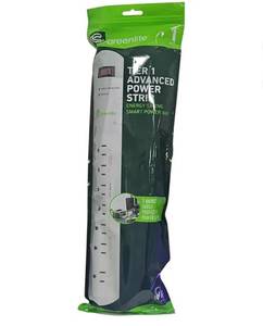 lot 14377 image: Greenlite Tier 1 Advanced Power Strip, 7 Outlets, 3 Ft Cord, 1440 Joules Surge Protection