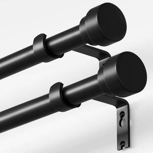 lot 15380 image: Oneach 2-Pack Heavy Duty Curtain Rods for Windows 28 to 48 Inch, 1 Inch Pole Adjustable Curtain Rod with Easy Installation and Modern Design (Black, 16 to 60 Inch)