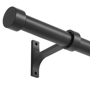 lot 15382 image: Lwiiom Matte Black Curtain Rods for Windows 16 to 28 Inch, Adjustable Drapery Rods with Aluminum End Cap and Full Surround Brackets,1-Inch Window Curtain Rod for Wall and Ceiling Mount