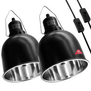 lot 15391 image: MECESOR Reptile Light Fixture, 2 Packs 5.5 Inch Deep Dome Lampshade, Reptile Heat Lamp Fixture with Separate Switches Fit for UVB Bulb Basking Heat Bulb for Reptile Glass Terrariums