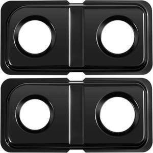 lot 15396 image: WB34K10009 WB34K10010 Burner Drip Pans for GE Stove, Gas Stove Drip Pans, Range Cooktop Drip Bowls, Stainless Steel Hotpoint Stove Burner Drip Pan for GE Stove
