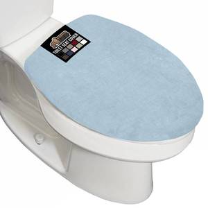 lot 16093 image: GORILLA GRIP Thick Memory Foam Bathroom Toilet Lid Seat Cover, Soft Velvet Topside, Machine Wash, Plush Cushioned Covers Fits Most Size Lids, Decorative Bath Room Accessories, 19.5x18.5, Light Blue