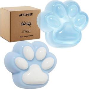 lot 16109 image: AFKLMNE 2-Pack Taba Squishy Cat Paw Sensory Fidget Toys Adults, Anxiety Stress Relief Squeeze Toy, Soft Cute Kawaii Squishy�s for Desk, School (Blue)