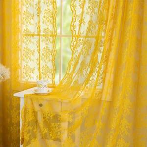 lot 16114 image: YJ YANJUN Vintage Lace Curtains 108 Inches Long- Retro Floral Mid Century Modern Sheer Curtain Panels Funky Embroidery Pioneer Woman Drapes Fall Decor 2 Panels W52 x L108 Gold