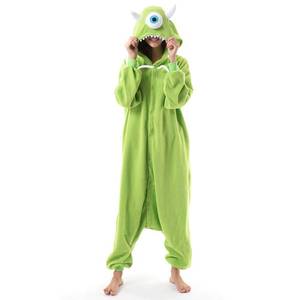 lot 19238 image: Beauty Shine Unisex Adult Onesie One Piece Pajamas Cosplay Cartoon Costume Halloween Christmas Sleepwear Jumpsuit Homewear(Mike Wazowski, Medium)