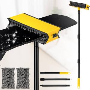lot 19258 image: Ceiling Fan Cleaner Duster with Extension Pole, Fan Blade Cleaner Microfiber Cleaning Tool with Reusable Chenille Mop Head for High Ceiling Fan Blade Blinds Cobweb