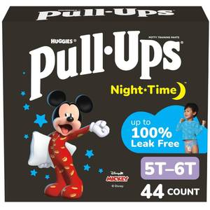 lot 19263 image: Pull-Ups Boysft Night-Time Potty Training Pants, Size 5T-6T Overnight Training Underwear (46-60 lbs), 44 Ct