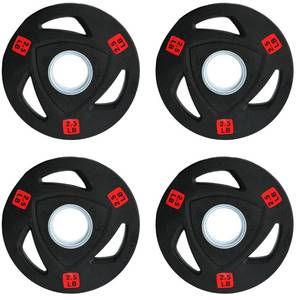 lot 19280 image: Fitvids Olympic Cast Iron 2-Inch Weight Plate for Strength Training and Weightlifting, Rubber Coate Style, 2.5LB (Set of 2)