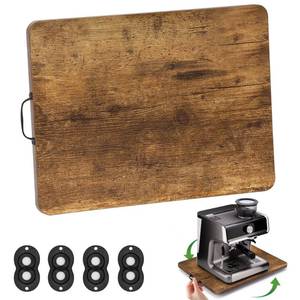 lot 19285 image: Appliance Slider, Sliding Tray for Coffee Maker, Coffee Pot Slider for Countertop, 360° Rolling Tray Appliance Slider for Kitchen Appliances- Rustic Brown (13in X 14in)