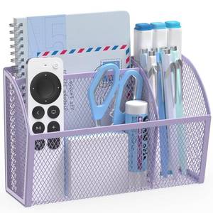 lot 20017 image: YINGHUA Strong Magnetic Pen Holder for Whiteboard and Refrigerator 3 Compartments Metal Mesh Organizer Space Saving Shelf for Office School Home and Locker - Purple