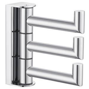lot 20023 image: APLusee Polished Chrome Swivel Towel Hook for Bathroom, Heavy Duty 304 Stainless Steel Bathroom Wall Hook with Multi 3 Arms, Wall Mounted Towel Hanger for Kitchen Garage