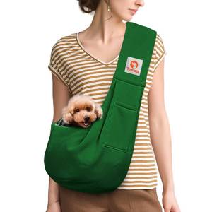 lot 20024 image: Tomkas Small Dog Cat Sling Carrier Puppy Purse Travel Wrap Soft Crossbody Pet Bag (Emerald Green, M - Classic Pocket and Classic Strap)