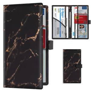 lot 20058 image: TOURSUIT Car Registration and Insurance Card Holder, Vehicle License Document Glove Box Compartment Organizer, Interior Car Accessories for Women Men (Marble Black)