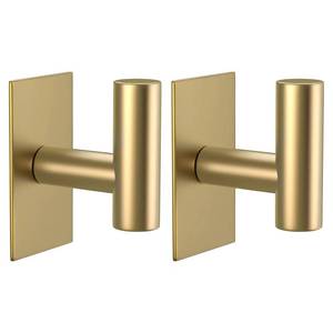 lot 20060 image: VAEHOLD Wall Towel Hooks, Heavy Duty Sticky Holder Waterproof Towel Hooks for Hanging Coat, Clothes, Closet Hook Wall Mount for Kitchen (Gold, 2 Pack)