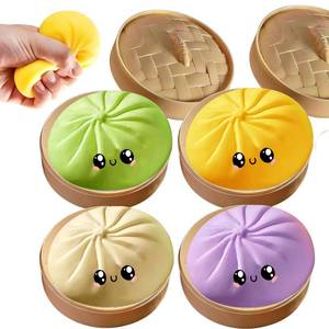 lot 20062 image: 2026 New 4pcs Squishy Dumpling,Dumpling Squishy, Rainbow Dumplings, Cute Anxiety Relief Fidget , Soft Squeeze Decompression Dough for Adults