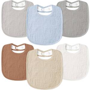 lot 20069 image: Susurration Muslin Baby Bibs 6 Pack Bandana Drool Bibs,Soft Square Adjustable Baby Drooling Bibs for Unisex Girls and Boys(Multicolored)