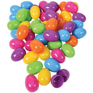 lot 3112 image: Colorful plastic Easter eggs