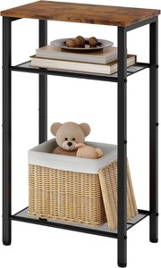 lot 5060 image: Hoctieon Wood Grain Side Table with Shelf