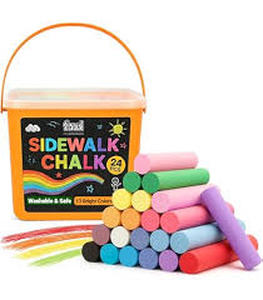 lot 6089 image: Sidewalk Chalk Set 24 Pieces in Storage Container