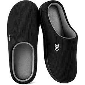 lot 6108 image: VeraCosy Menfts Two-Tone Memory Foam House Slippers size not specified