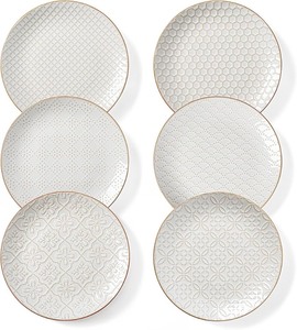 lot 13423 image: Metahom 8 Inch White Easter Salad Plates Set of 6
