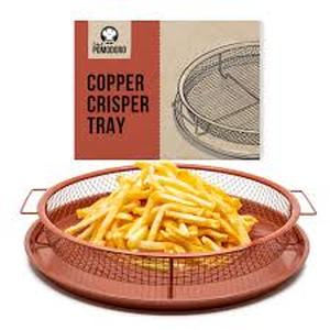 lot 19240 image: Copper Crisper Round Mesh Basket Tray Set