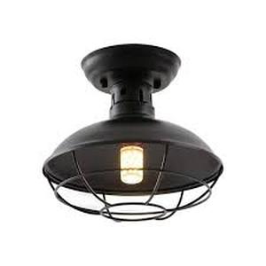 lot 19260 image: Prodeko Home Black Metal Ceiling Light with Wire Cage Design