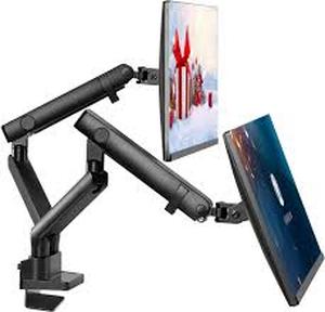 lot 19282 image: Dual Monitor Desk Mount Arm Stand