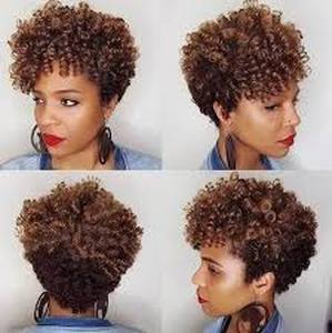 lot 20014 image: QITAQOTA Ombre Curly Wigs for Black Women - Wavy Water Wave Wig, 14 inch, Synthetic, Heat Resistant
