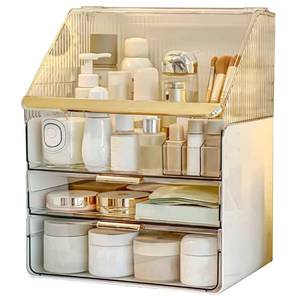 lot 9928 image: Omeily Large Makeup Organizer Countertop Vanity Organizer Cosmetic Organizer Makeup Storage Box Bathroom Counter Organizer Perfume Skincare Organizers Gift Women Girls Clear Design Easy Visibility