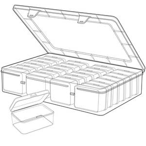 lot 9929 image: 75Pcs Small Bead Organizer Box, Clear Rectangles Bead Storage Containers with Lids, Plastic Craft Storage Box Bead Cases, Mini Small Parts Organizer for Jewelry Nail Screws Seeds and Labels
