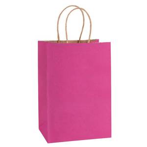 lot 9957 image: BagDream Kraft Paper Bags 100Pcs 5.25x3x8 Inches Small Paper Gift Bags with Handles Bulk, for Shopping, Retail, Business, Party Favor, Pink Gift Sacks