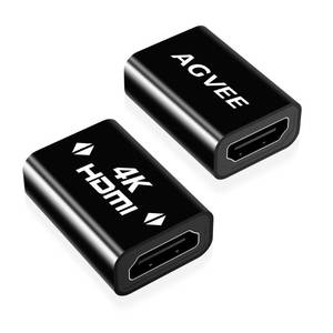 lot 10008 image: AGVEE 2 Pack HDMI Male to Male Adapter, HDMI Type-A 2.0 4k60HZ Coupler Extender Connector, Metal Shell Extension Converter for TV Stick, Roku Stick, Chromecast, Xbox, PS4, Laptop, PC, Black