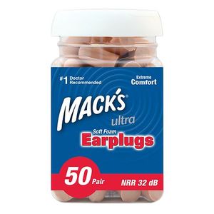 lot 10033 image: Mack s Ultra Soft Foam Earplugs  50 Pair - 33dB Highest NRR  Comfortable Ear Plugs for Sleeping  Snoring  Travel  Concerts  Studying  Loud Noise  Work